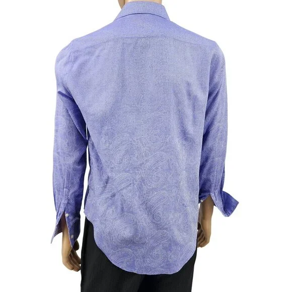 Robert Graham Mens Purple Paisley Long Sleeve Button-Down Shirt, Men's Small - Picture 2 of 13